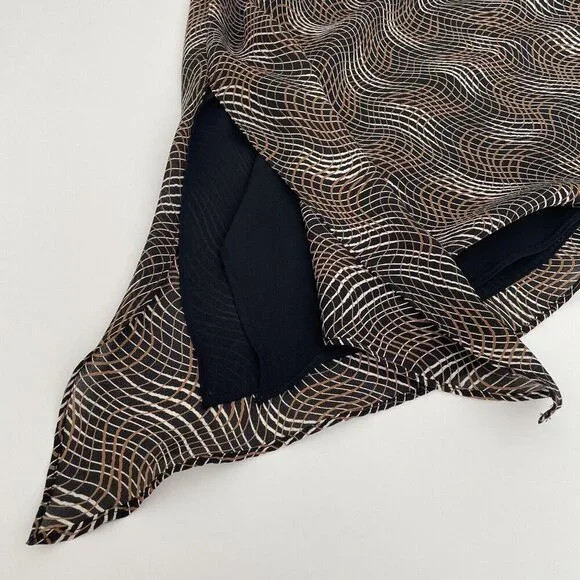 Vintage 90's Y2K Brown Whimsigoth Fairy Grunge Asymmetrical Hem Slip Dress Sz 4 - Picture 15 of 16